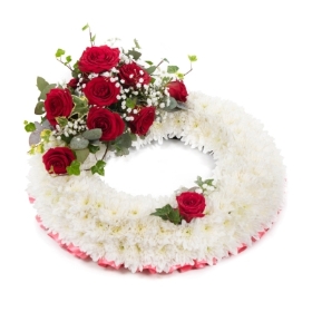 Funeral Red Rose Wreath