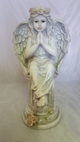 Large Praying Angel on Pedestal