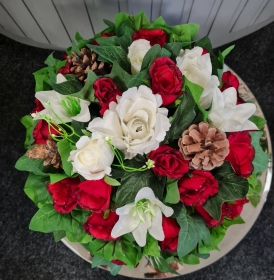 Silk Flower Christmas Posy